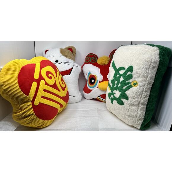 Chinese Lunar New Year Brentwood Originals Plush Pillow Stuffed Animal Set of 4